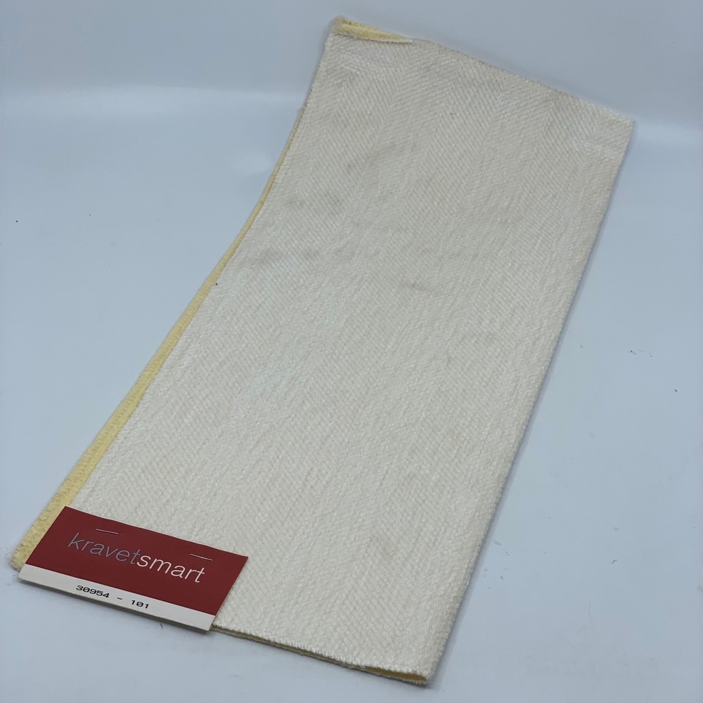 Kravet Smart Herringbone Fabric Sample‎ Off White Neutral Heavy Duty Remnant